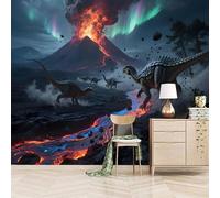 3D Wallpaper 350x260cm Volcano Air Conditioning Boys Wallpaper for Bedroom Gallery-Style 3D Art on Oil Canvas, no Visible Seams, Ideal for Feature Walls in Home or Office EB24-1672