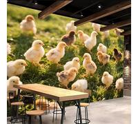 3D Wallpaper 400x280cm Cute Chicks Boys Wallpaper for Bedroom Children in Rural Areas Gallery-Style 3D Art on Oil Canvas, no Visible Seams, Ideal for Feature Walls in Home or Office