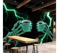 3D Wallpaper 400x280cm Gothic Coffee Boys Wallpaper for Bedroom Fantasy Horror Gallery-Style 3D Art on Oil Canvas, no Visible Seams, Ideal for Feature Walls in Home or Office