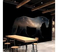 3D Wallpaper 400x280cm Horse Boys Wallpaper for Bedroom Starry Forest Gallery-Style 3D Art on Oil Canvas, no Visible Seams, Ideal for Feature Walls in Home or Office