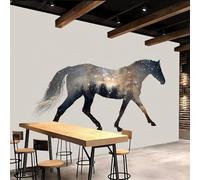 3D Wallpaper 400x280cm Horse Boys Wallpaper for Bedroom Starry Forest Gallery-Style 3D Art on Oil Canvas, no Visible Seams, Ideal for Feature Walls in Home or Office