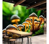 3D Wallpaper 400x280cm Mushroom Boys Wallpaper for Bedroom Children's Creativity Gallery-Style 3D Art on Oil Canvas, no Visible Seams, Ideal for Feature Walls in Home or Office