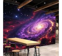 3D Wallpaper 400x280cm Universe Galaxy Boys Wallpaper for Bedroom Purple Gallery-Style 3D Art on Oil Canvas, no Visible Seams, Ideal for Feature Walls in Home or Office
