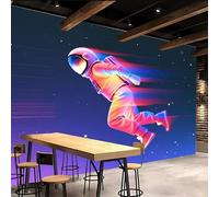 3D Wallpaper 450x315cm Colorful Astronaut Boys Bedroom Wallpaper Fantasy Universe Seamlessly Connected Canvas Panels with Oil Painting Texture, Great for Lounge or Dining Area