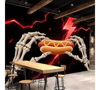 3D Wallpaper 500x280cm Gothic Burger Japanese Wallpaper Dark Style Oil Canvas Wall Panels with 3D Look, Seamless fit, Perfect for Bedroom headboard Wall