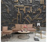 3D Wallpaper Abstract Creative Gold Black Pattern | Easy to Install Ideal for Creating Luxurious Décor in Bespoke Offices Living Rooms Bedrooms and Behind TV Screens-300cm×210cm