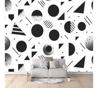 3D Wallpaper Abstract Geometric Pattern 250x175cm,Modern Art Wall Murals Photo Wall Mural Round Triangle,for Living Room Bedroom Children's Room Home Decoration, Easy to Install