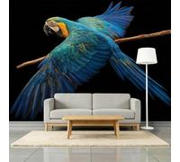 3D Wallpaper Bird Macaw 450 x 315 cm Wall Murals, Hyper-Realistic Photography Non-Woven Photo Wall Mural for Living Room Bedroom Children's Room Office Decoration, Easy to Install