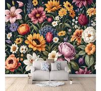 3D Wallpaper Botanical Flower 250x175cm,Modern Art Wall Murals Photo Wall Mural Pastoral Floral,for Living Room Bedroom Children's Room Home Decoration, Easy to Install