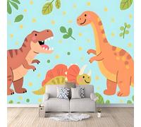 3D Wallpaper Cartoon Dinosaur 300x256cm,Modern Art Wall Murals Photo Wall Mural Tyrannosaurus Rex Triceratops,for Living Room Bedroom Children's Room Home Decoration, Easy to Install