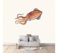 3D Wallpaper Cartoon Squid 150x105cm,Modern Art Wall Murals Photo Wall Mural,for Living Room Bedroom Children's Room Home Decoration, Easy to Install