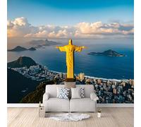3D Wallpaper Christ The Redeemer Statue in Rio De Janeiro 250x175cm,Modern Art Wall Murals Photo Wall Mural,for Living Room Bedroom Children's Room Home Decoration, Easy to Install