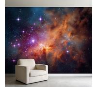 3D Wallpaper Cosmic Nebula Galaxies Stars 250 x 175 cm Wall Mural, for Space Photography Children’S Themed Room Game Room Bedroom Non-Woven Photo Wallpaper Premium Feature Wall Mural