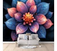 3D Wallpaper Datura Flower 300x256cm,Modern Art Wall Murals Photo Wall Mural Flowers,for Living Room Bedroom Children's Room Home Decoration, Easy to Install