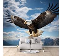 3D Wallpaper Eagle Flying Mural Wall Eagle Photo Wallpaper 450x315 cm Non-Woven Fabric Easy to Install Wall Paper for Living Room Kitchen Children's Room Bedroom Accessories Interior Poster