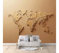 3D Wallpaper Earth's Plates 150x105cm,Modern Art Wall Murals Photo Wall Mural World Map,for Living Room Bedroom Children's Room Home Decoration, Easy to Install