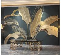 3D Wallpaper Embossed Vintage Luxurious Gold Banana Leaf | Easy to Install Ideal for Creating Luxurious Décor in Bespoke Offices Living Rooms Bedrooms and Behind TV Screens-150cm×105cm