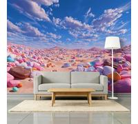 3D Wallpaper Fantasy Candy Desert 450 x 315 cm Wall Murals, Anime Style Non-Woven Photo Wall Mural for Living Room Bedroom Children's Room Office Decoration, Easy to Install