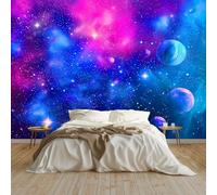 3D Wallpaper Fantasy Space Clouds, Dark Blue Mural Wall Mural Home Decor, for Living Room Bedroom Kids Room, Non-Woven Waterproof Wallpapers 250 X 175 Cm Premium Feature Wall Mural