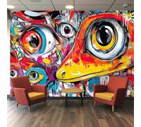 3D Wallpaper, Featuring a Collage of Overlapping Cartoon Gecko Drawings with Artificial Distressed Marks, for Living Room Bedroom Lounge Hall