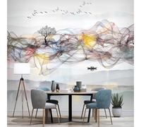 3D Wallpaper For Living Room Bedroom Animals And Birds Abstract Lines 250(W)X175(H)Cm Dining Room Wallpaper Mural 3D Peel And Stick Self-Adhesive Wall Sticker Girl Room Decorate Wall Wallpaper-8833110