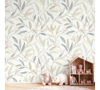 3D Wallpaper Fresh Botanical 315 x 215 cm Wall Mural,Beige Leaf Soft Wallpaper Mural for Bedroom, Kindergarten, Scenic Garden Wall Hanging
