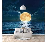 3D Wallpaper Full Moon Landscape Blue 3D Paper Adhesive Wall Murals Panoramic Wall Background Tv 3D Wallpaper Kingdom Ad Custom 3d wallpaper paste living room the wall for bedroom Mural-300cm×210cm
