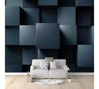 3D Wallpaper Geometric Black Cubes 500 x 280 cm Wall Murals, Optical Illusion Non-Woven Photo Wall Mural for Living Room Bedroom Children's Room Office Decoration, Easy to Install