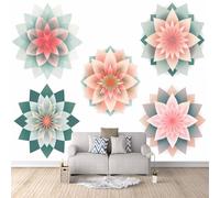 3D Wallpaper Geometric Patterns 250x175cm,Modern Art Wall Murals Photo Wall Mural Flowers,for Living Room Bedroom Children's Room Home Decoration, Easy to Install