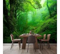 3D Wallpaper Green Jungle Plants 500x280 cm Poster Large Mural Photo Wallpaper, DIY Wall Art Mural for Living Room Bedroom Office Home Decor