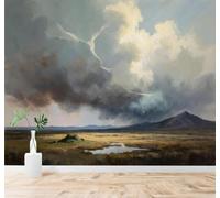 3D Wallpaper Hills Spectacular Clouds Stormy Skies Grasslands Horizon | Premium Textured Silk Fabric Perfect for Decorating Living Rooms Bedrooms Studies Offices Dining Rooms TV Walls-400cm×280cm