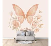 3D Wallpaper Mama 150x105cm,Modern Art Wall Murals Photo Wall Mural Flowers Butterfly,for Living Room Bedroom Children's Room Home Decoration, Easy to Install