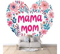 3D Wallpaper Mama 150x105cm,Modern Art Wall Murals Photo Wall Mural Flowers Heart,for Living Room Bedroom Children's Room Home Decoration, Easy to Install