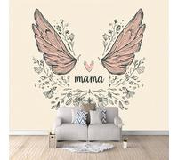 3D Wallpaper Mama 500x280cm,Modern Art Wall Murals Photo Wall Mural Flowers Butterfly,for Living Room Bedroom Children's Room Home Decoration, Easy to Install