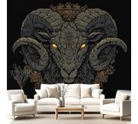 3D Wallpaper Mystical, Fantasy, Gothic 400 x 280 cm Wall Mural,Ram Head, Animal Wallpaper Mural for Bedroom, Kindergarten, Scenic Garden Wall Hanging