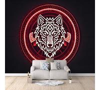 3D Wallpaper Nordic Wolf 150x105cm,Modern Art Wall Murals Photo Wall Mural Runes,for Living Room Bedroom Children's Room Home Decoration, Easy to Install