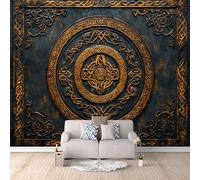 3D Wallpaper Norse Mythology Runes 500x280cm,Modern Art Wall Murals Photo Wall Mural,for Living Room Bedroom Children's Room Home Decoration, Easy to Install