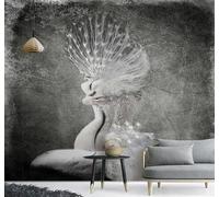 3D Wallpaper Nostalgic Creative Abstract Black and White Peacock | Easy to Install Ideal for Creating Luxurious Décor in Bespoke Offices Living Rooms Bedrooms and Behind TV Screens-300cm×210cm