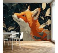 3D Wallpaper Orange Fox Fallen Leaves Forest 500 x 280 cm Wall Mural, for Japanese Anime Children’S Room Bedroom Game Room Non-Woven Photo Wallpaper Premium Feature Wall Mural