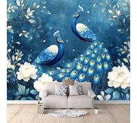 3D Wallpaper Peacock Flowers 500x280cm,Modern Art Wall Murals Photo Wall Mural Chinese Style,for Living Room Bedroom Children's Room Home Decoration, Easy to Install