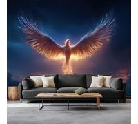 3D Wallpaper Phoenix Nirvana 250 x 175 cm Wall Murals, Fantasy Style Non-Woven Photo Wall Mural for Living Room Bedroom Children's Room Office Decoration, Easy to Install