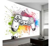 3D Wallpaper Photo Cartoon Game Graffiti Stripes Wall Mural 250 x 175 cm, Non-Woven Watercolor Graffiti Art Print Wallpaper Bedroom Decoration Wall Covering Poster Picture Design