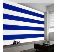 3D Wallpaper Photo Modern Art Blue-White Stripes Wall Mural 200 x 140 cm, Non-Woven Nautical Art Print Wallpaper Bedroom Decoration Wall Covering Poster Picture Design