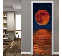3D Wallpaper Photo Poster Door Stickers Mural Night Moon Landscape 88 X 200 Cm Door Sticker Vinyl Waterproof Mural PVC Self-Adhesive Bedrooms Bathroom Toilet Door Decoration Stickers P-77535411223508