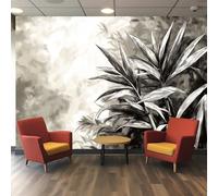 3D Wallpaper Pwallpaper - Bamboo Stalks Bending in Wind with Segmented Texture and Ink Stroke Accents, Polyester Wallpaper for Living Room Bedroom Decor