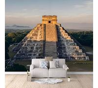 3D Wallpaper Pyramid of Kukulkan 300x256cm,Modern Art Wall Murals Photo Wall Mural,for Living Room Bedroom Children's Room Home Decoration, Easy to Install