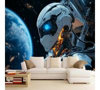 3D Wallpaper Robot 274x203cm，Modern Space Planet Photo Mural Wallpaper Silk Cloth Wall Art for Bedroom