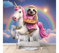 3D Wallpaper Sloths 250x175cm,Modern Art Wall Murals Photo Wall Mural Funny,for Living Room Bedroom Children's Room Home Decoration, Easy to Install