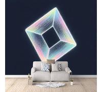 3D Wallpaper Square Diamond 300x256cm,Modern Art Wall Murals Photo Wall Mural,for Living Room Bedroom Children's Room Home Decoration, Easy to Install