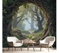 3D Wallpaper The Enchanted Forest, 250×175 Cmpristine Natural Scenery Wall Murals Photo Wall Mural Mixed Colors,for Living Room Bedroom Children's Room Home Decoration